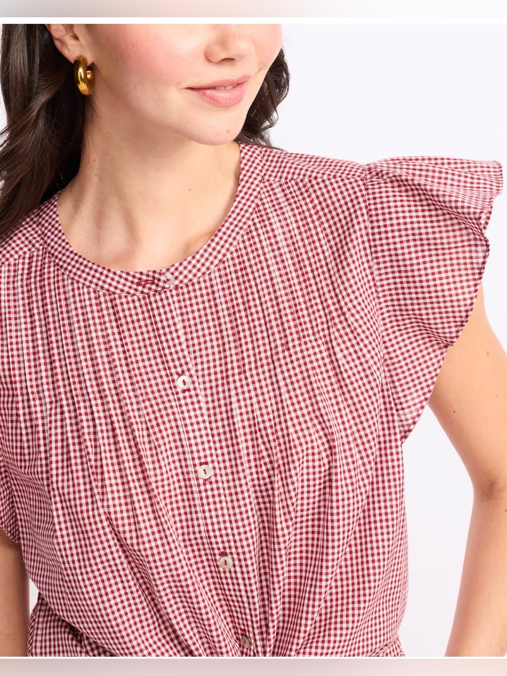 Market & Spruce Emile Cotton Blouse Red Large Nwt Stitch Fix — image 3 of 8